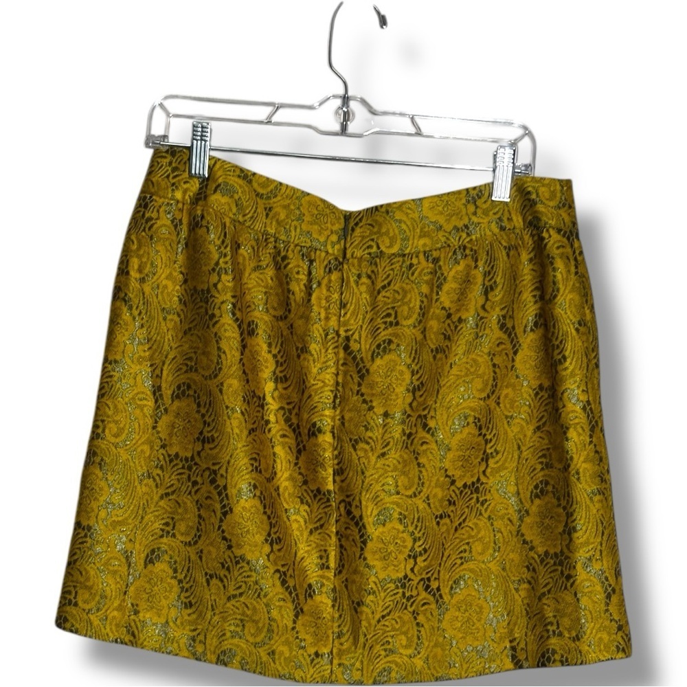 Banana Republic Yellow/Gold Brocade Patterned High Waist Bubble Mini Skirt - Picture 14 of 14